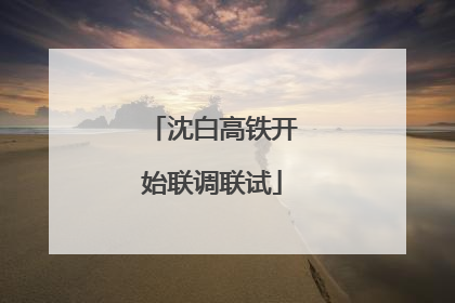 沈白高铁开始联调联试