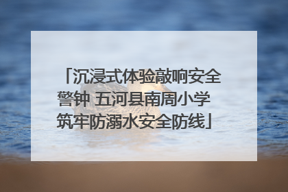 沉浸式体验敲响安全警钟 五河县南周小学筑牢防溺水安全防线