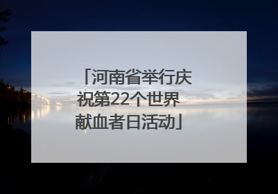 河南省举行庆祝第22个世界献血者日活动