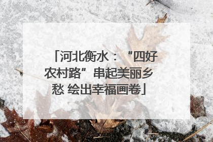 河北衡水：“四好农村路”串起美丽乡愁 绘出幸福画卷
