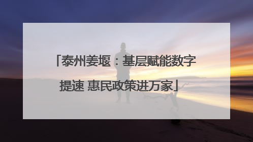 泰州姜堰：基层赋能数字提速 惠民政策进万家