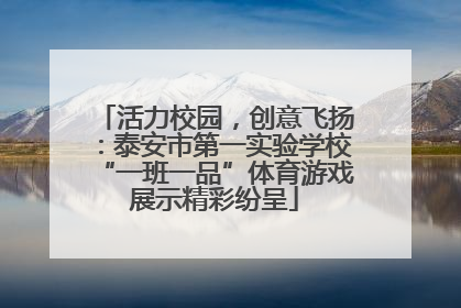 活力校园，创意飞扬：泰安市第一实验学校“一班一品”体育游戏展示精彩纷呈
