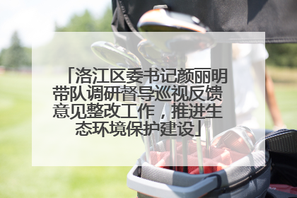 洛江区委书记颜丽明带队调研督导巡视反馈意见整改工作，推进生态环境保护建设