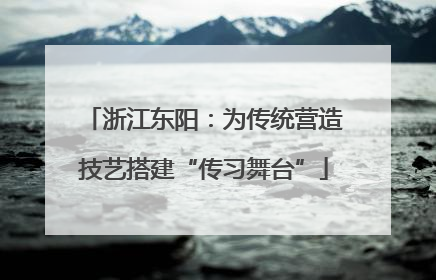 浙江东阳：为传统营造技艺搭建“传习舞台”