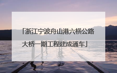 浙江宁波舟山港六横公路大桥一期工程建成通车