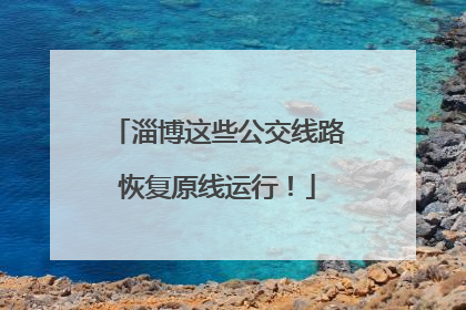 淄博这些公交线路恢复原线运行！