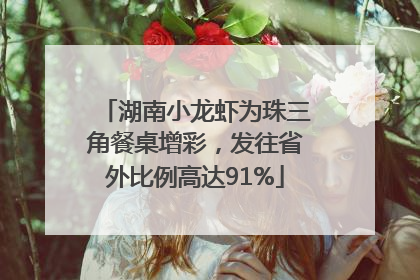 湖南小龙虾为珠三角餐桌增彩，发往省外比例高达91%