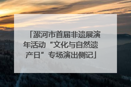 漯河市首届非遗展演年活动“文化与自然遗产日”专场演出侧记