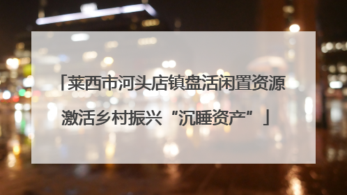 莱西市河头店镇盘活闲置资源 激活乡村振兴“沉睡资产”