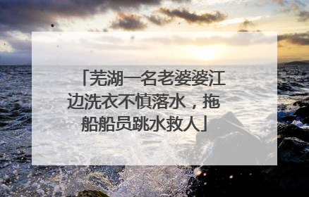 芜湖一名老婆婆江边洗衣不慎落水，拖船船员跳水救人