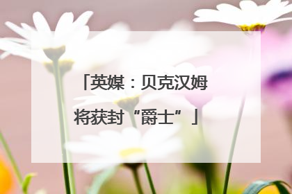 英媒：贝克汉姆将获封“爵士”