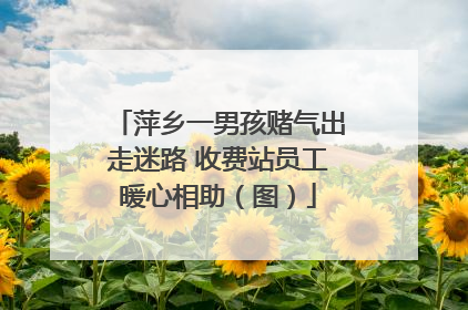 萍乡一男孩赌气出走迷路 收费站员工暖心相助（图）