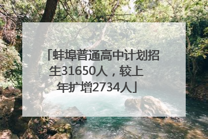 蚌埠普通高中计划招生31650人，较上年扩增2734人