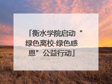 衡水学院启动“绿色离校·绿色感恩”公益行动