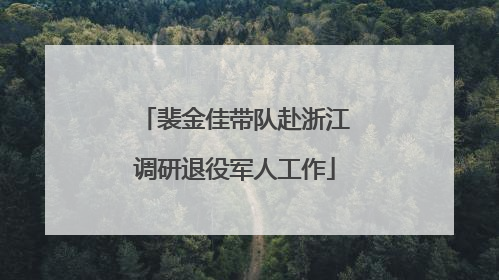 裴金佳带队赴浙江调研退役军人工作