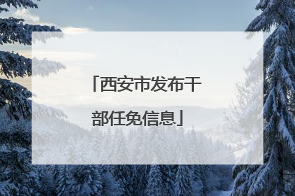 西安市发布干部任免信息