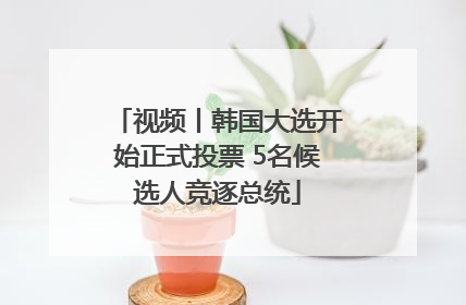 视频丨韩国大选开始正式投票 5名候选人竞逐总统