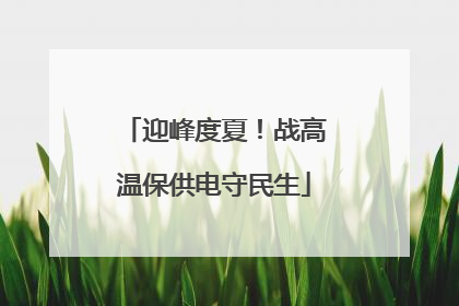 迎峰度夏！战高温保供电守民生