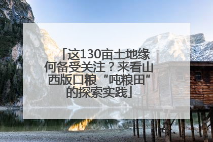 这130亩土地缘何备受关注？来看山西版口粮“吨粮田”的探索实践