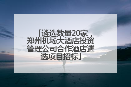 遴选数量20家，郑州机场大酒店投资管理公司合作酒店遴选项目招标