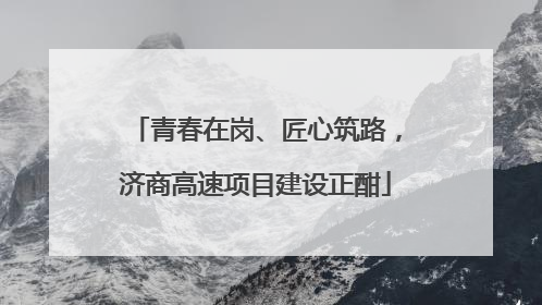 青春在岗、匠心筑路，济商高速项目建设正酣