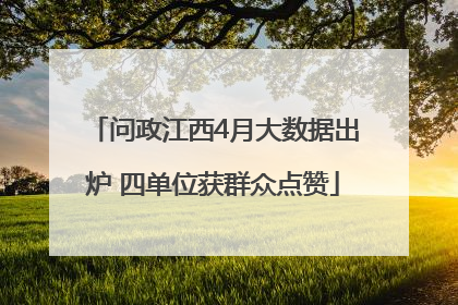 问政江西4月大数据出炉 四单位获群众点赞