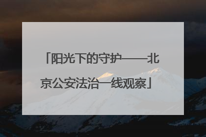 阳光下的守护——北京公安法治一线观察
