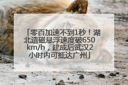 零百加速不到1秒！湖北造磁悬浮速度破650km/h，建成后武汉2小时内可抵达广州