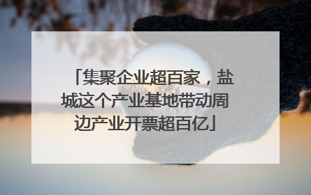 集聚企业超百家，盐城这个产业基地带动周边产业开票超百亿