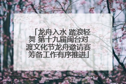 龙舟入水 踏浪轻舞 第十九届闽台对渡文化节龙舟邀请赛筹备工作有序推进