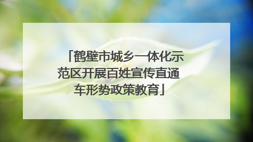 鹤壁市城乡一体化示范区开展百姓宣传直通车形势政策教育