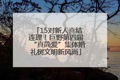 15对新人喜结连理！巨野第四届“真简爱”集体婚礼树文明新风尚
