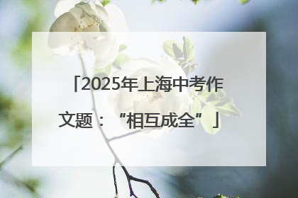 2025年上海中考作文题：“相互成全”