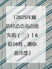 2025年廊坊经洽会亮点抢先看（三）丨6街16巷，邀你逛市集