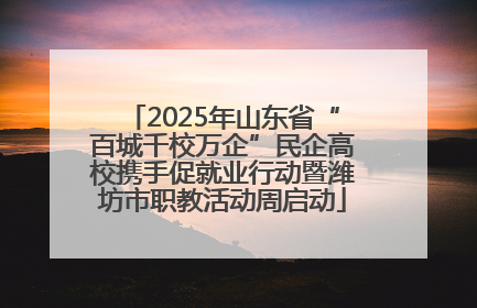 2025年山东省“百城千校万企”民企高校携手促就业行动暨潍坊市职教活动周启动