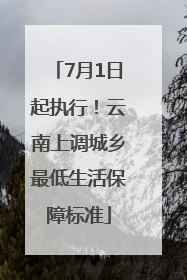 7月1日起执行！云南上调城乡最低生活保障标准