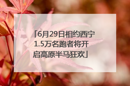 6月29日相约西宁 1.5万名跑者将开启高原半马狂欢