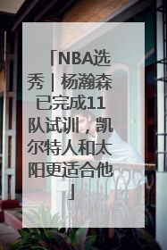 NBA选秀｜杨瀚森已完成11队试训，凯尔特人和太阳更适合他